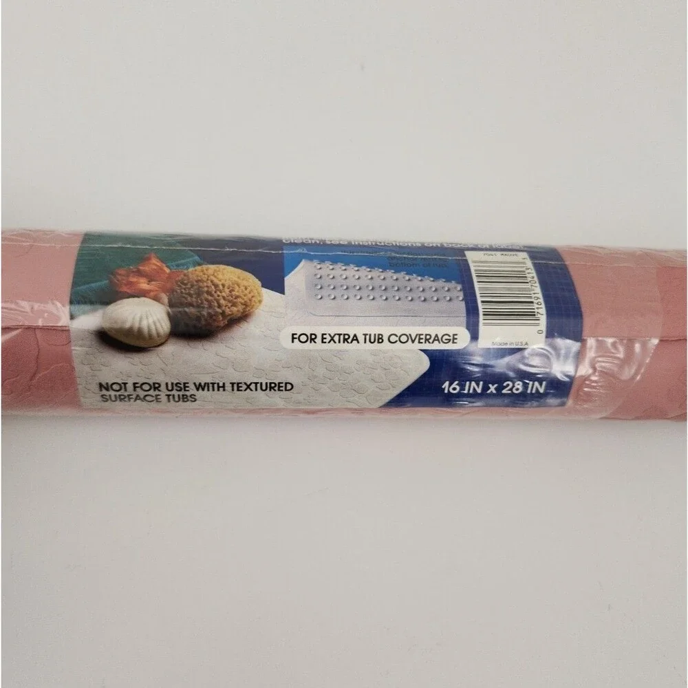 Rare Vintage Rubbermaid Safti-Grip Bathtub Mat 7041 Mauve 16 x 28 in NOS NEW